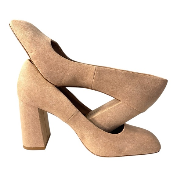 H&M Nude Suede Block Heel Pumps – Size EU 39 / US 8 - Picture 4 of 6